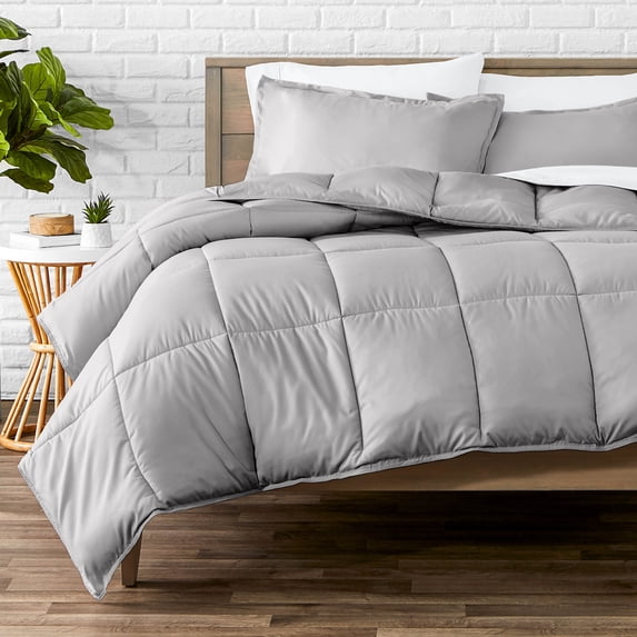 Bare Home Down Alternative Comforter Set - 3-Pieces - All Seasons - King, Light Gray