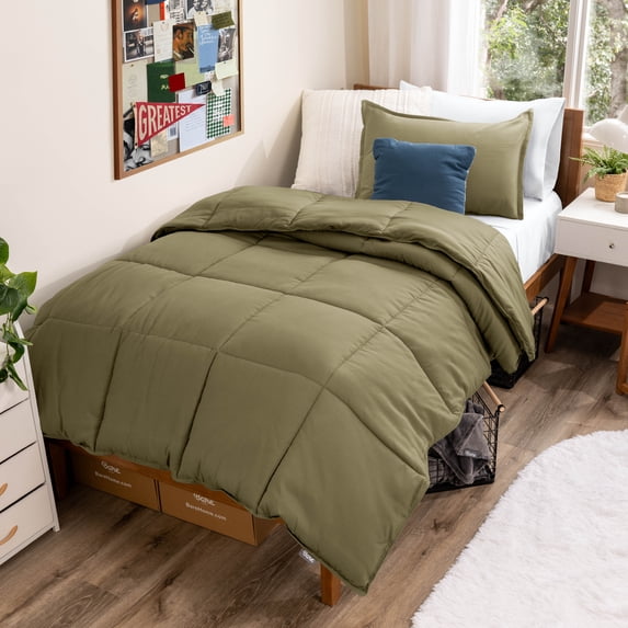 Bare Home Down Alternative Comforter Set - 3-Pieces - All Seasons - King, Olive