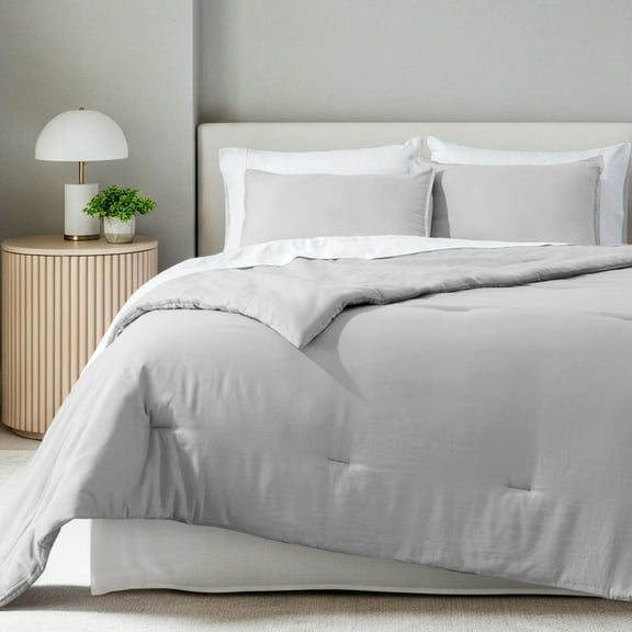 Bare Home Down Alternative Comforter Set - 3-Pieces - All Seasons - King, Cloud Gray