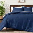 thumbnail image 1 of Bare Home Down Alternative Comforter Set - 3-Pieces - All Seasons - King, Dark Blue, 1 of 8