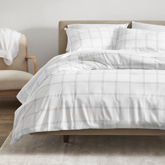 Bare Home Down Alternative Comforter Set - 3-Pieces - All Seasons - King, White/Gray