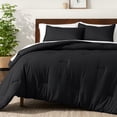 thumbnail image 1 of Bare Home Down Alternative Comforter Set - 3-Pieces - All Seasons - Oversized King, Black, 1 of 8