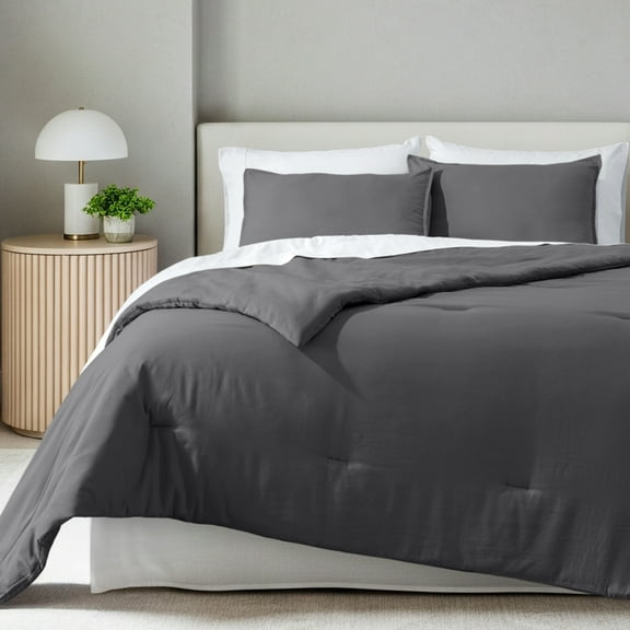 Bare Home Down Alternative Comforter Set - 3-Pieces - All Seasons - Oversized King, Gray