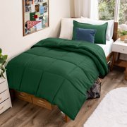 Bare Home Down Alternative Comforter Set - 3-Pieces - All Seasons - Oversized Queen, Forest Green