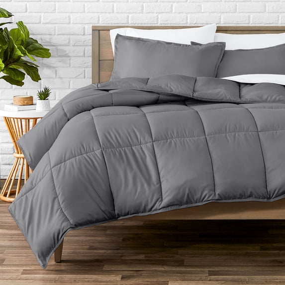 Bare Home Down Alternative Comforter Set - 3-Pieces - All Seasons - Oversized Queen, Gray