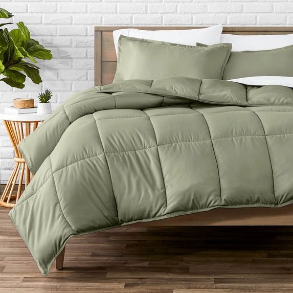 Bare Home Down Alternative Comforter Set - 3-Pieces - All Seasons - Oversized Queen, Sage