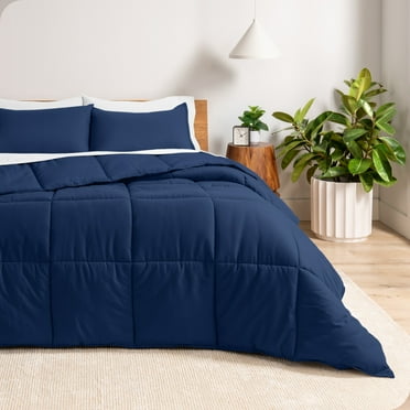 Bare Home Down Alternative Comforter Set - 3-Pieces - All Seasons - Queen, Dark Blue