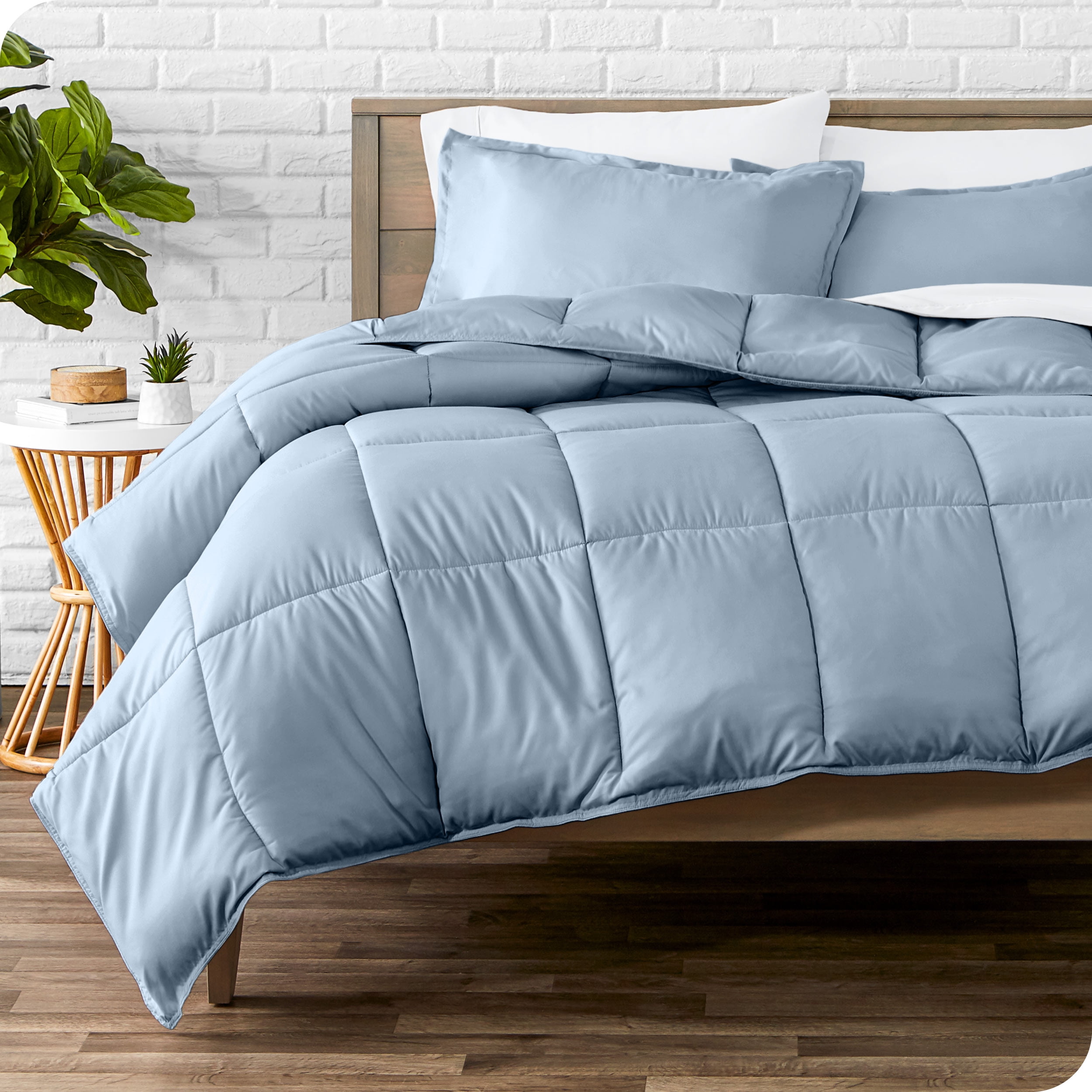 Queen Dusty Blue Down Alternative Microfiber Comforter Set