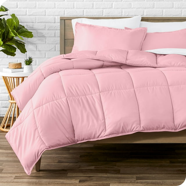 Bare Home Down Alternative Comforter Set - 3-Pieces - All Seasons - Queen, Light Pink