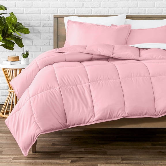 Bare Home Down Alternative Comforter Set - 3-Pieces - All Seasons - Queen, Light Pink