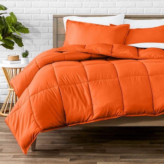 Bare Home Down Alternative Comforter Set - 3-Pieces - All Seasons - Queen, Orange