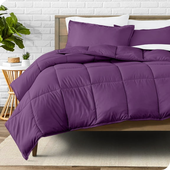 Bare Home Down Alternative Comforter Set - 3-Pieces - All Seasons - Queen, Plum