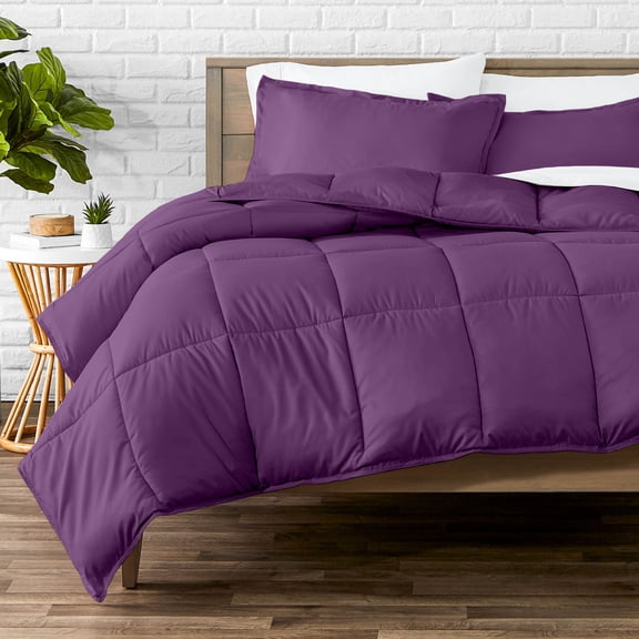 Bare Home Down Alternative Comforter Set - 3-Pieces - All Seasons - Queen, Plum