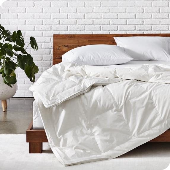Bare Home Down Comforter - 100% Cotton Shell - Responsible Duck Down Fill - King/Cal King, White