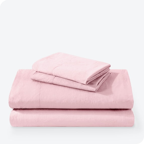 Bare Home Dusty Pink Sandwashed Microfiber Sheet Set, Wrinkle Resistant, Deep Pocket, King