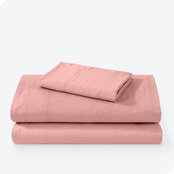 Bare Home Dusty Rose Sandwashed Microfiber Sheet Set, Wrinkle Resistant, Deep Pocket, Twin XL
