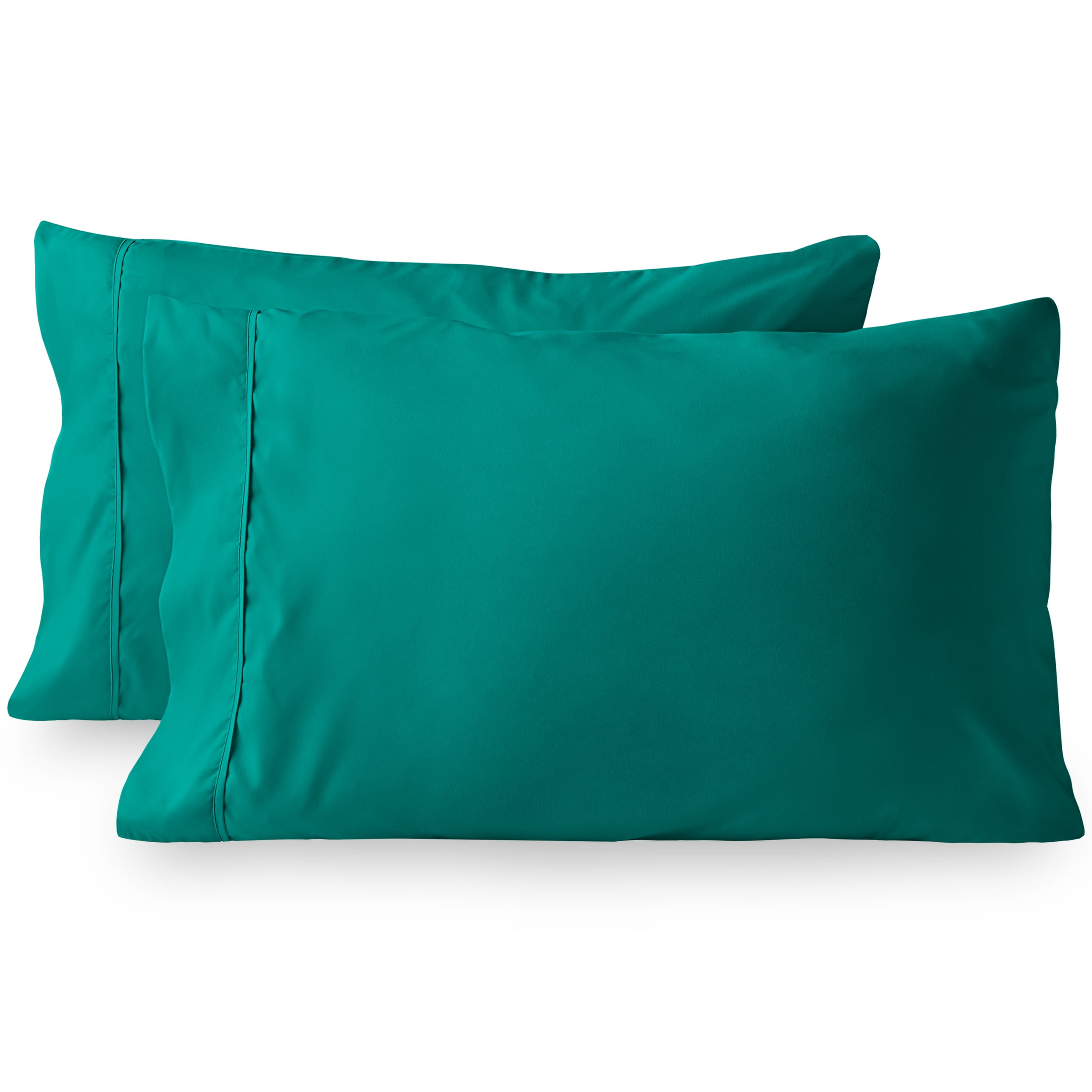 Bare Home Premium 1800 Ultra-Soft Microfiber Pillowcase Set - Double Brushed - Hypoallergenic - Wrinkle Resistant (Standard Pillowcase Set of 2, Emerald)