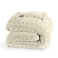 thumbnail image 1 of Bare Home Faux Shearling Blanket - Fluffy & Soft - Lightweight - Twin/Twin XL, Oyster - Cable, 1 of 7