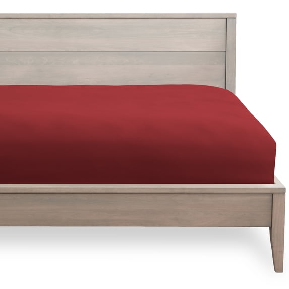 Bare Home Fitted Bottom Sheet Premium 1800 Ultra-Soft Wrinkle Resistant Microfiber, Hypoallergenic, Deep Pocket (Queen, Red)