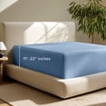 thumbnail image 1 of Bare Home Fitted Sheet - 22" Extra Deep Pocket - Premium 1800 Collection - King, Coronet Blue, 1 of 7