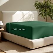 Bare Home Fitted Sheet - 22" Extra Deep Pocket - Premium 1800 Collection - King, Forest Green