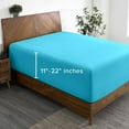 thumbnail image 1 of Bare Home Fitted Sheet - 22" Extra Deep Pocket - Premium 1800 Collection - Queen, Aqua, 1 of 7