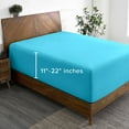thumbnail image 1 of Bare Home Fitted Sheet - 22" Extra Deep Pocket - Premium 1800 Collection - Twin-XL, Aqua, 1 of 7