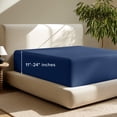 thumbnail image 1 of Bare Home Fitted Sheet - 24" Extra Deep Pocket - Premium 1800 Collection - King, Dark Blue, 1 of 7