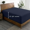 thumbnail image 1 of Bare Home Fitted Sheet - 24" Extra Deep Pocket - Premium 1800 Collection - Queen, Midnight Blue, 1 of 7