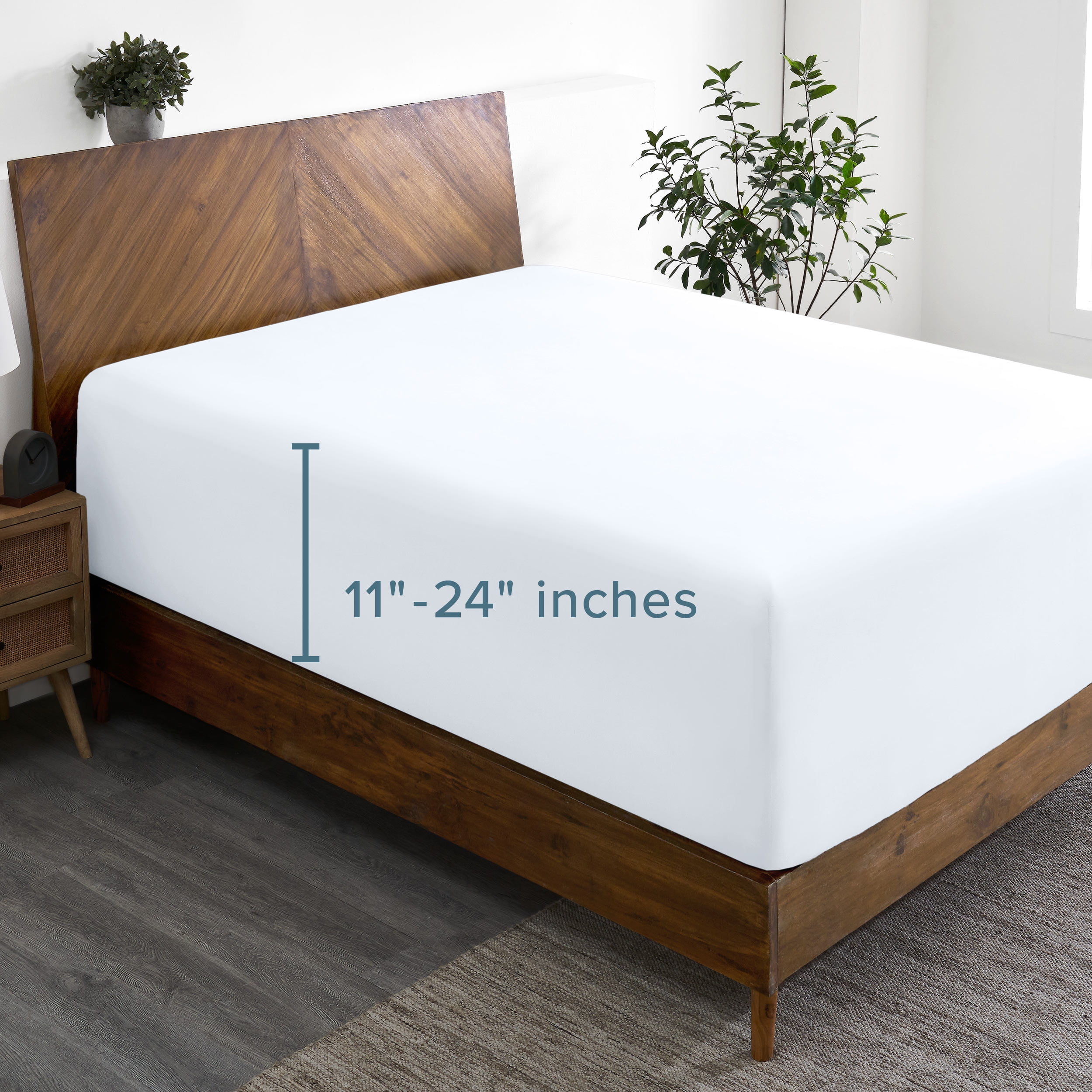 Bare Home Fitted Sheet - 24" Extra Deep Pocket - Premium 1800 Collection - Queen, White - Walmart.com