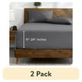 (2 pack) Bare Home Fitted Sheet 24" Extra Deep Pocket Premium 1800