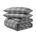 thumbnail image 1 of Bare Home Flannel Duvet Cover Set - 100% Flannel Cotton - Double Brushed - Cal King, Stirling Plaid - Gray/White, 1 of 9