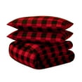 thumbnail image 1 of Bare Home Flannel Duvet Cover Set - 100% Flannel Cotton - Double Brushed - Queen, Buffalo Plaid - Red/Black, 1 of 8