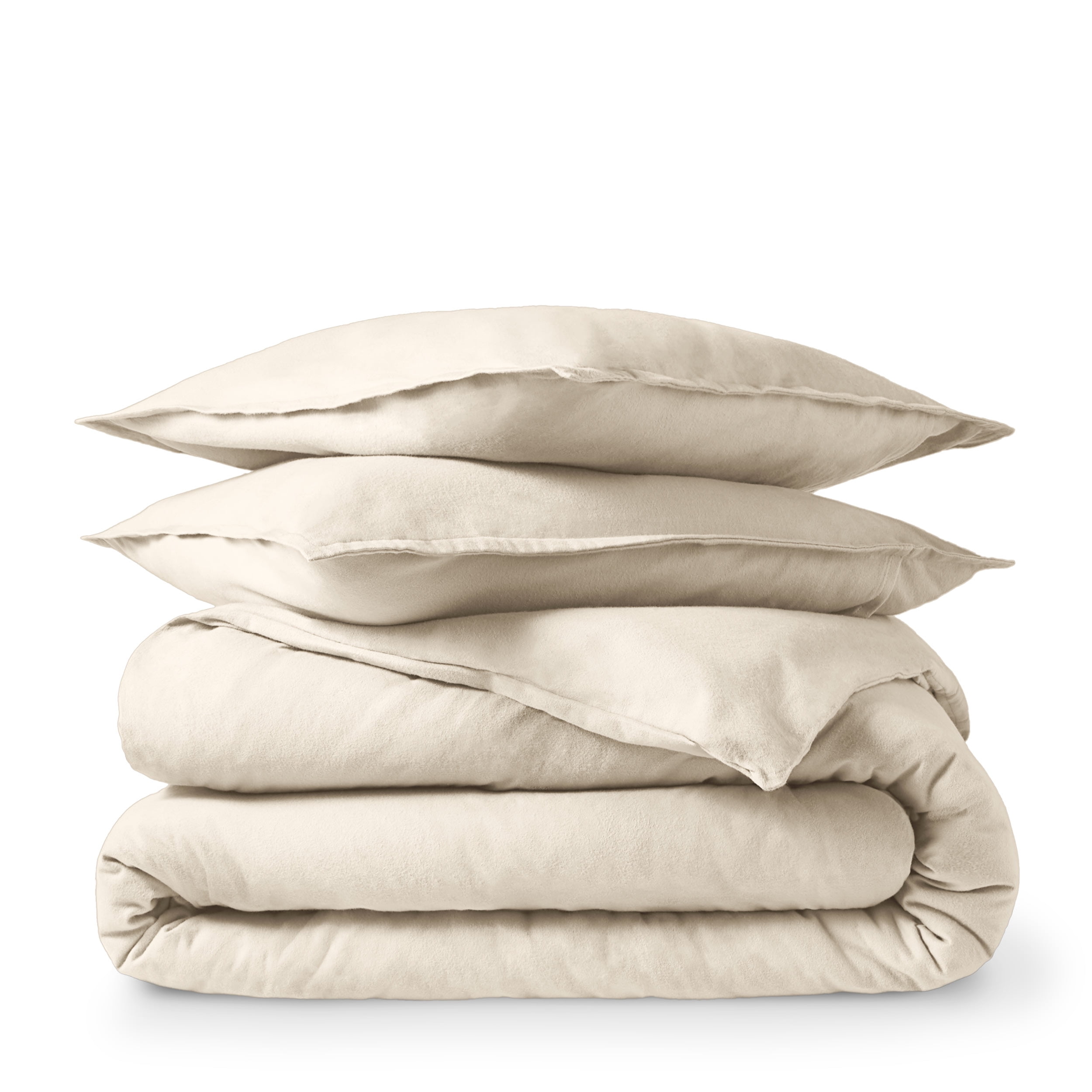 Gray Full/Queen Cotton Flannel Duvet Cover Set