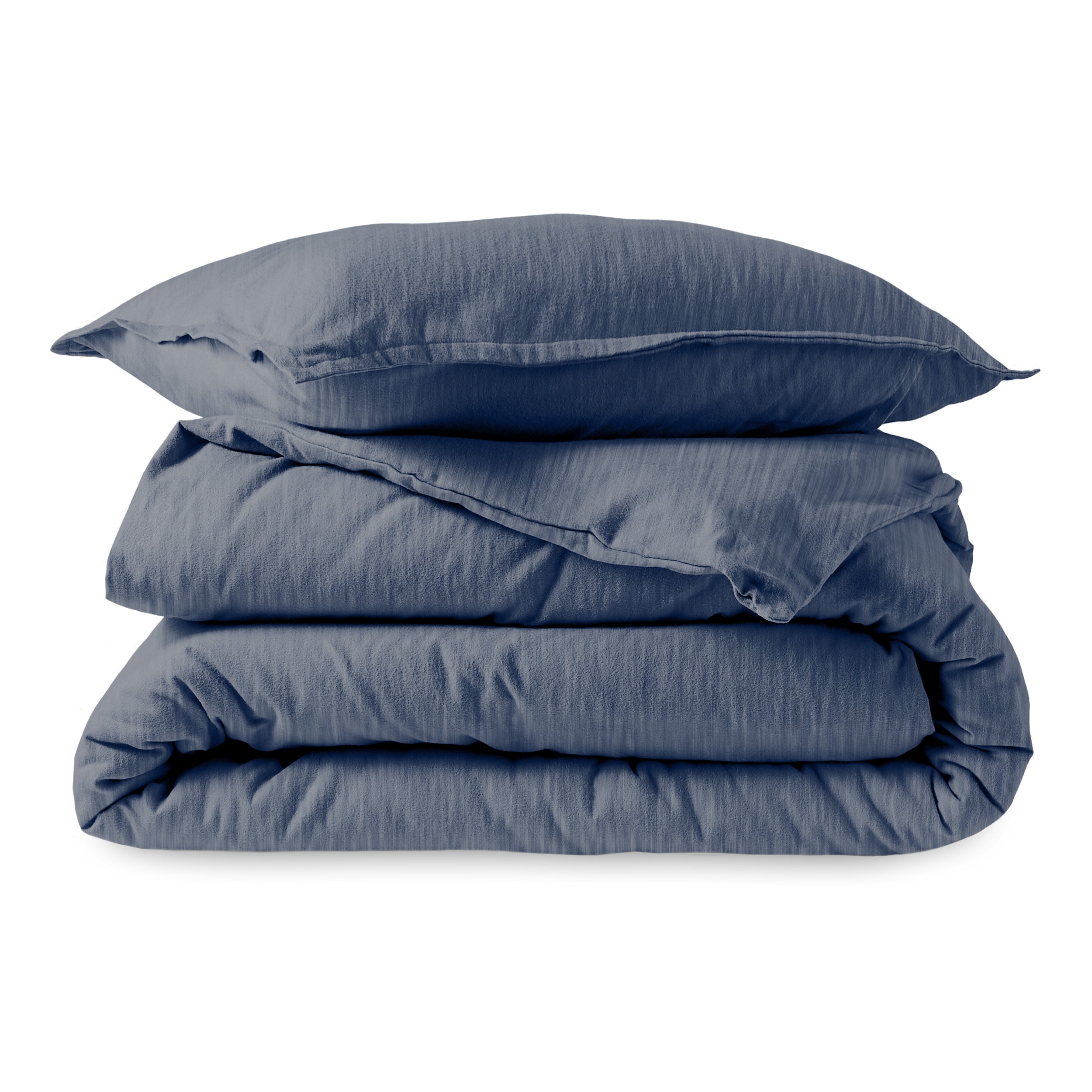 Heather Indigo Twin/Twin XL Cotton Flannel Duvet Cover Set