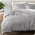 thumbnail image 1 of Bare Home Flannel Duvet Cover Set - 100% Flannel Cotton - Double Brushed - Twin/Twin XL, Heather Light Gray, 1 of 9