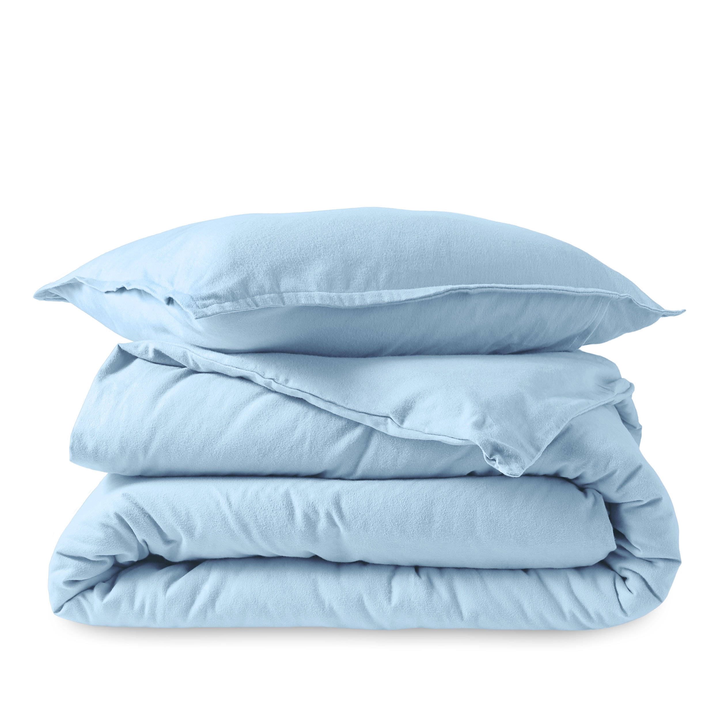 Light Blue Twin/Twin XL Cotton Flannel Duvet Cover Set