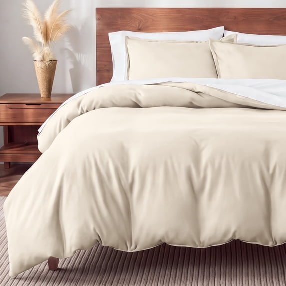 Bare Home Flannel Duvet Cover Set - 100% Flannel Cotton - Double Brushed - Twin/Twin XL, Sand