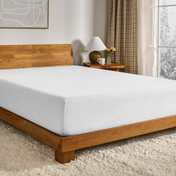 Bare Home Flannel Fitted Sheet - 100% Flannel Cotton - Double Brushed - Queen, White