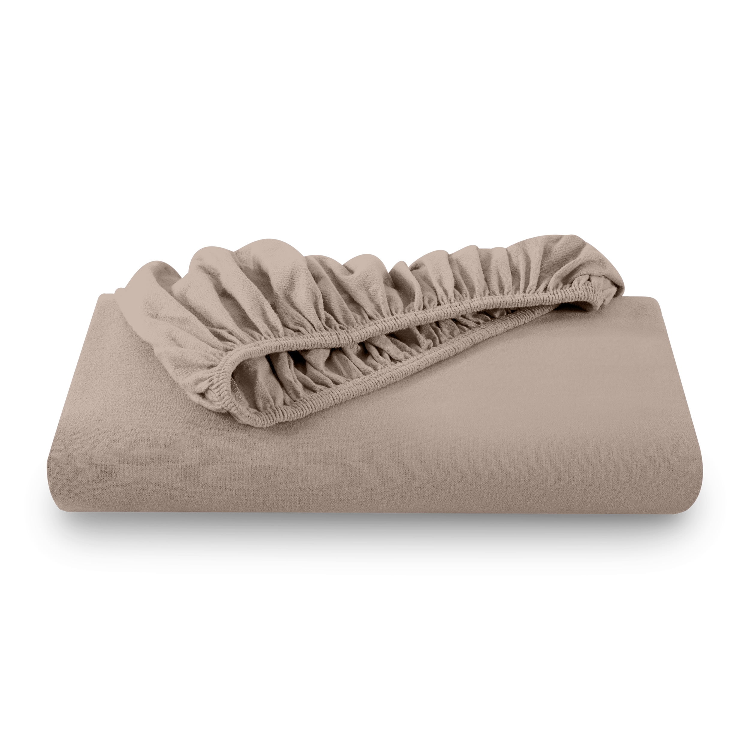Twin Taupe Cotton Flannel Deep Pocket Fitted Sheet
