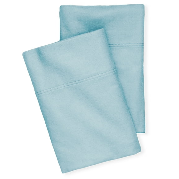 Bare Home Flannel Pillowcase Set, 100% Cotton, Heavyweight, King, Set of 2, Light Blue