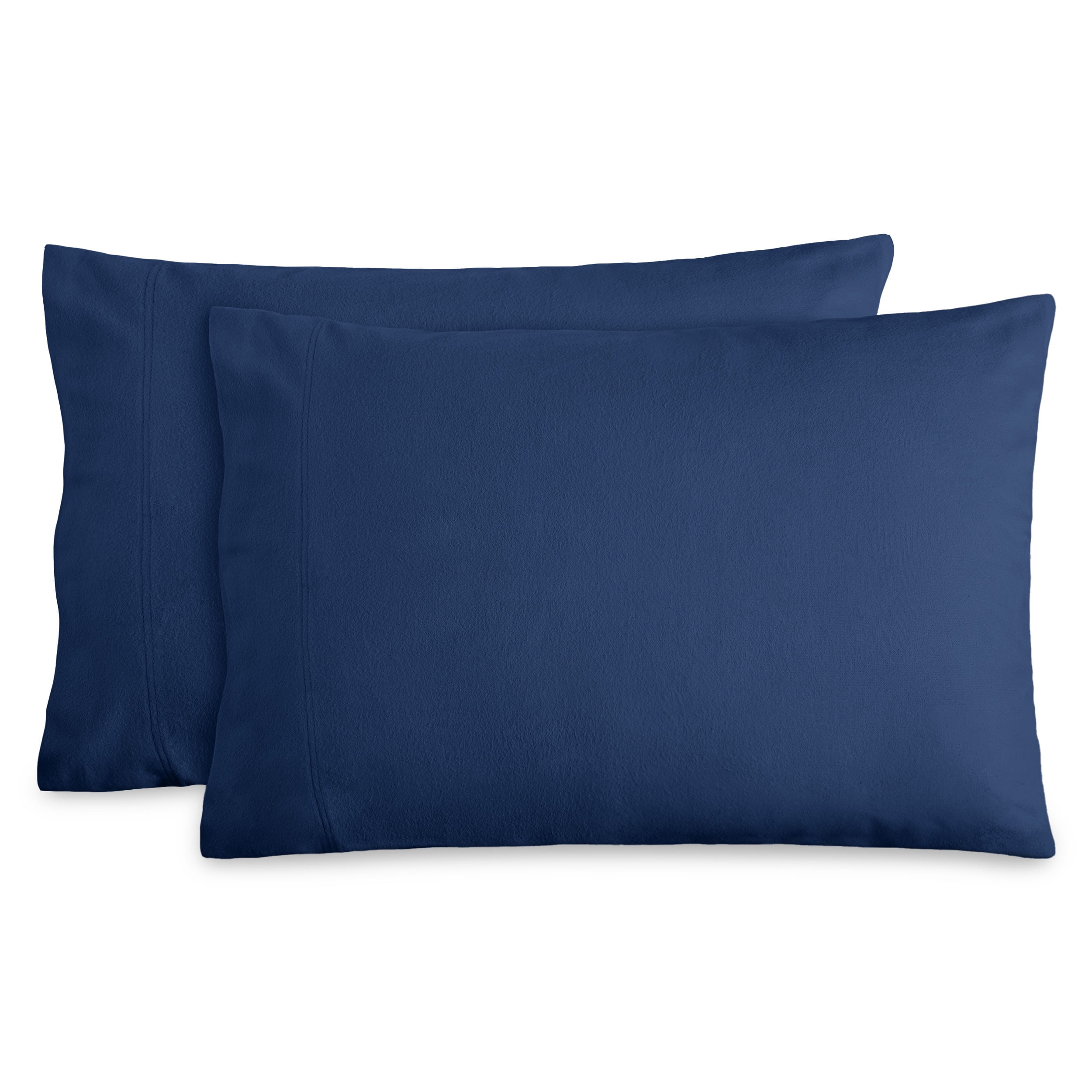Dark Blue Cotton Flannel Standard Pillowcase Set