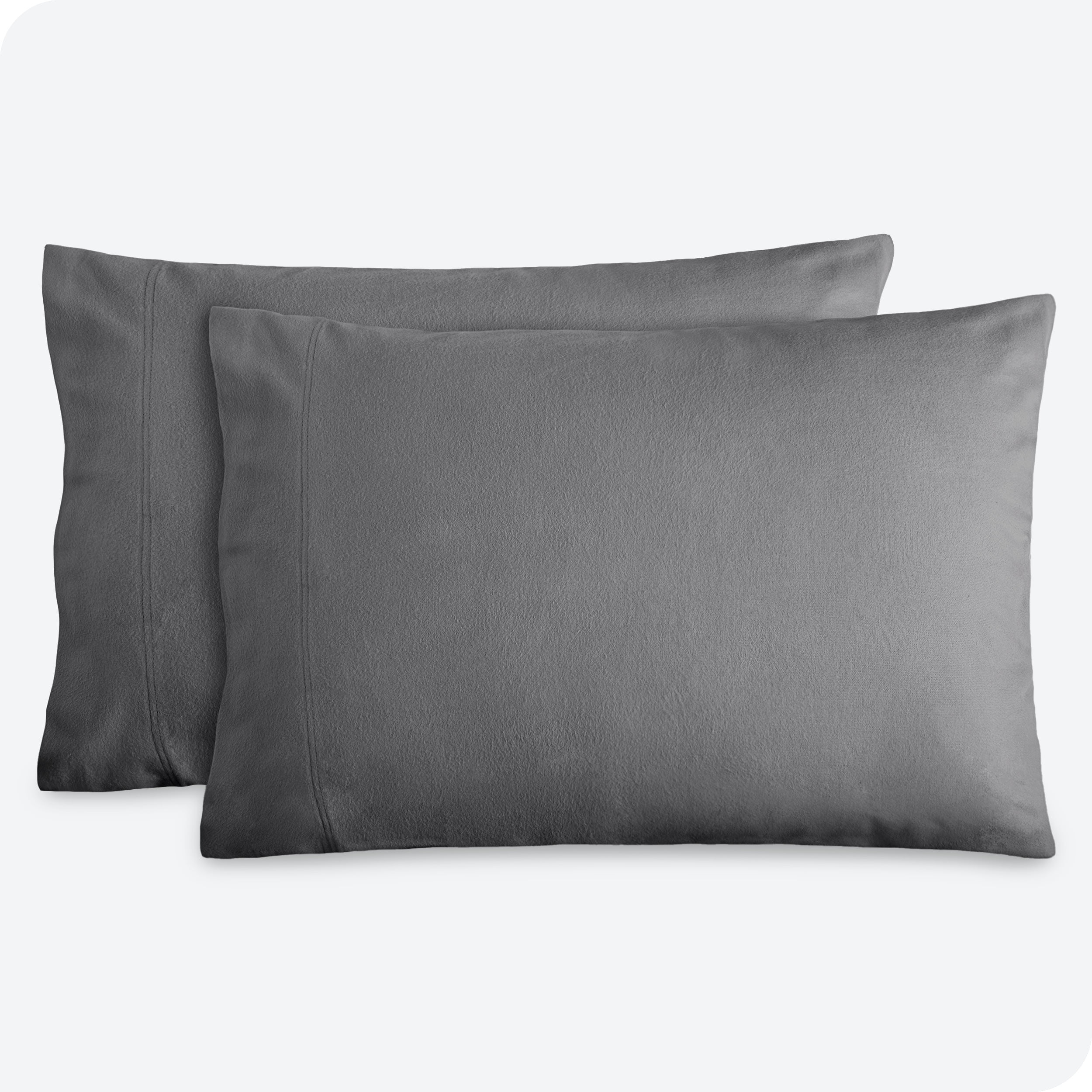Gray Cotton Flannel Standard Pillowcase Set of 2