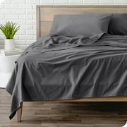 Bare Home Flannel Sheet Set - 100% Cotton - Deep Pocket - 4 Piece - Queen, Gray