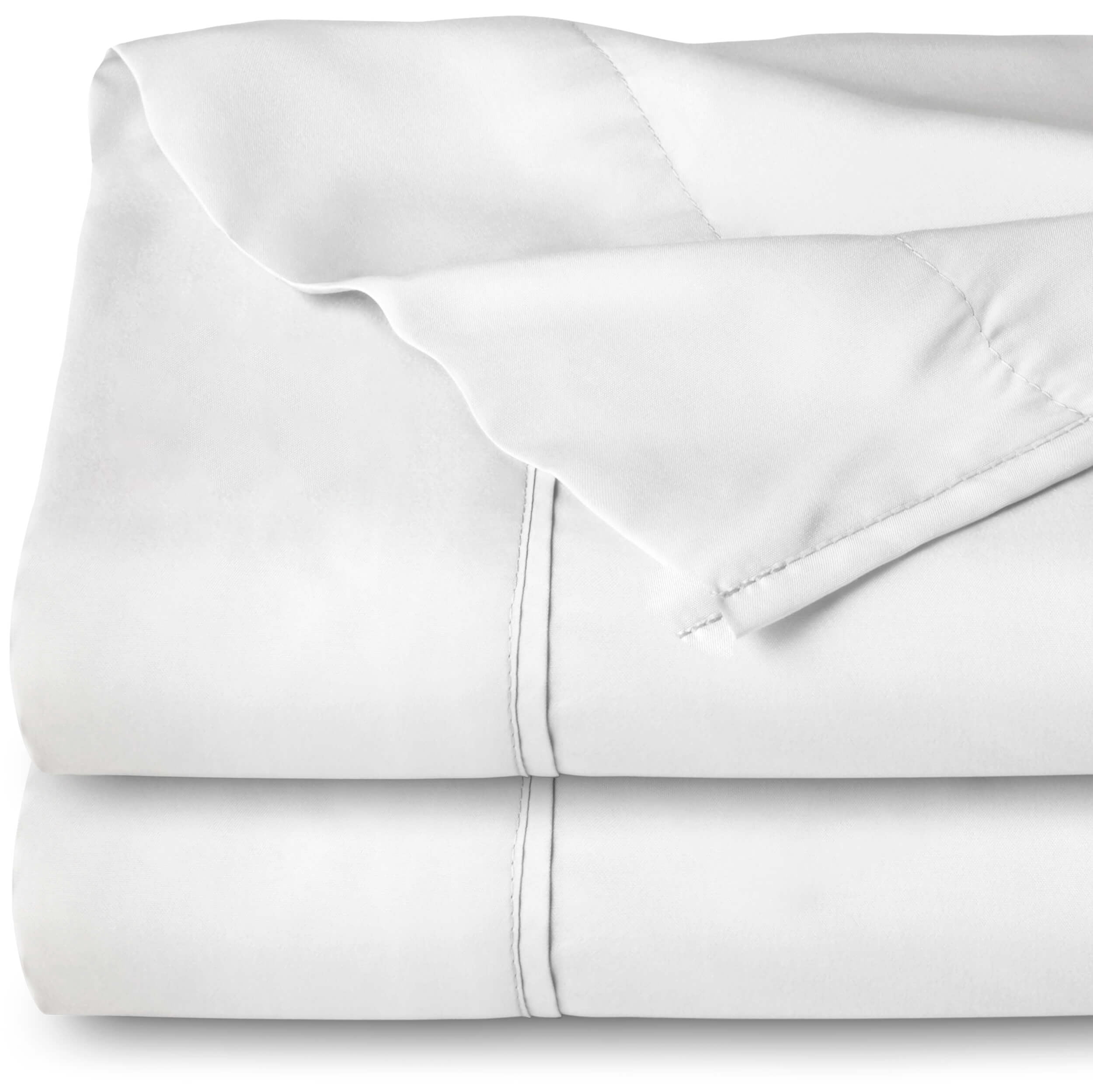 Bare Home Flat Top Sheet, Microfiber, Wrinkle Resistant, Full, White, 2 Pack