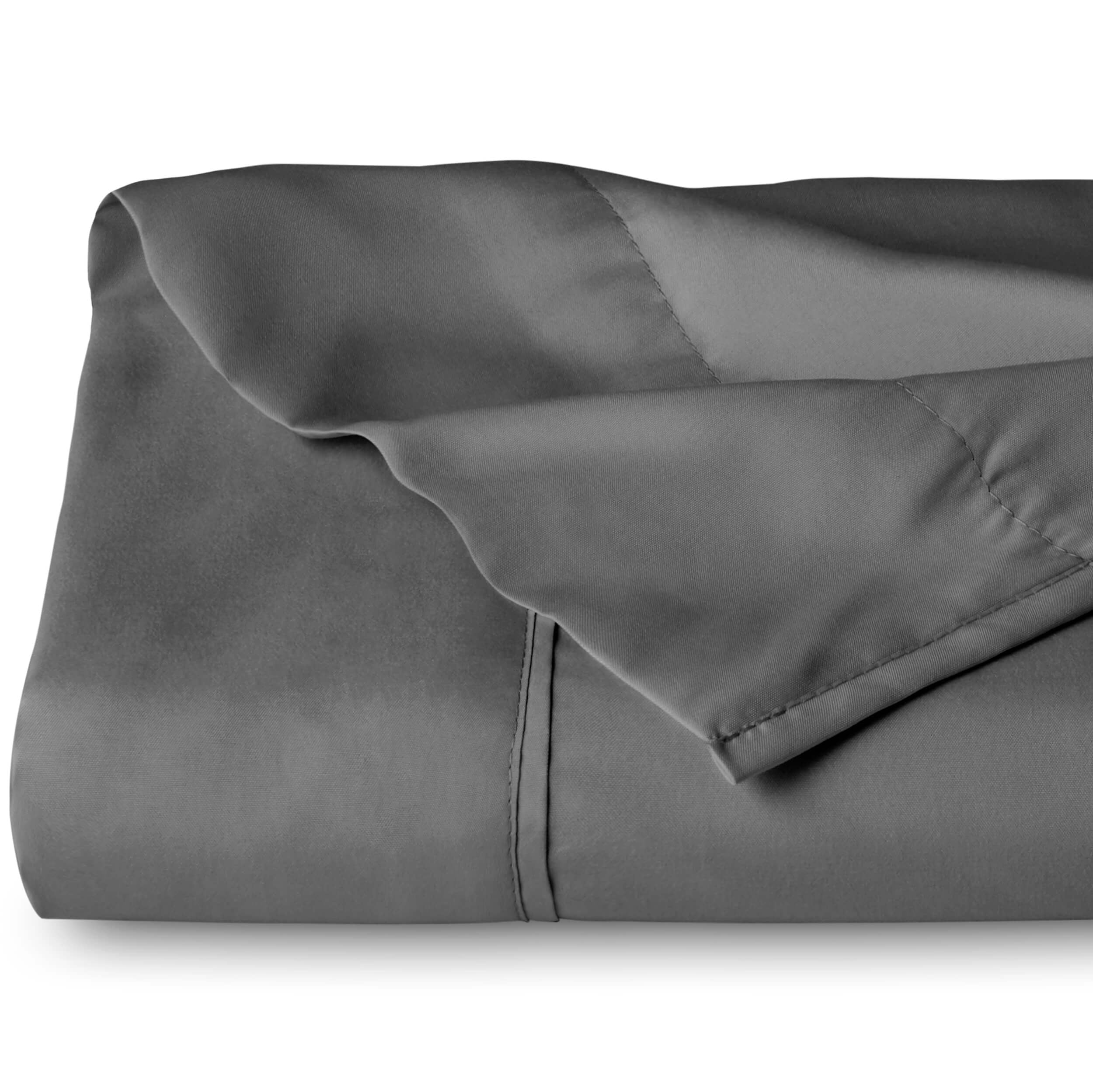 Bare Home Flat Top Sheet, Microfiber, Wrinkle Resistant, Queen, Gray, 1 Pack