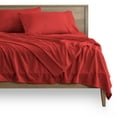thumbnail image 1 of Bare Home Fleece Sheet Set, Warm Plush Polar Fleece, Pill Resistant, Twin XL, Red, 1 of 6