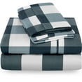 thumbnail image 1 of Bare Home Gingham Blue Microfiber Sheet Set, Wrinkle Resistant, Deep Pocket, Queen, 1 of 2