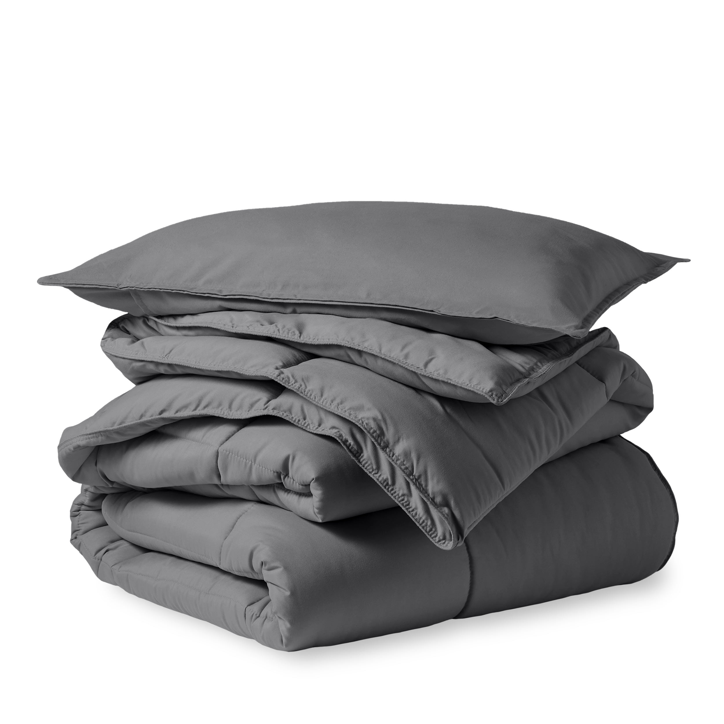 Gray Twin Down Alternative Microfiber Comforter Set