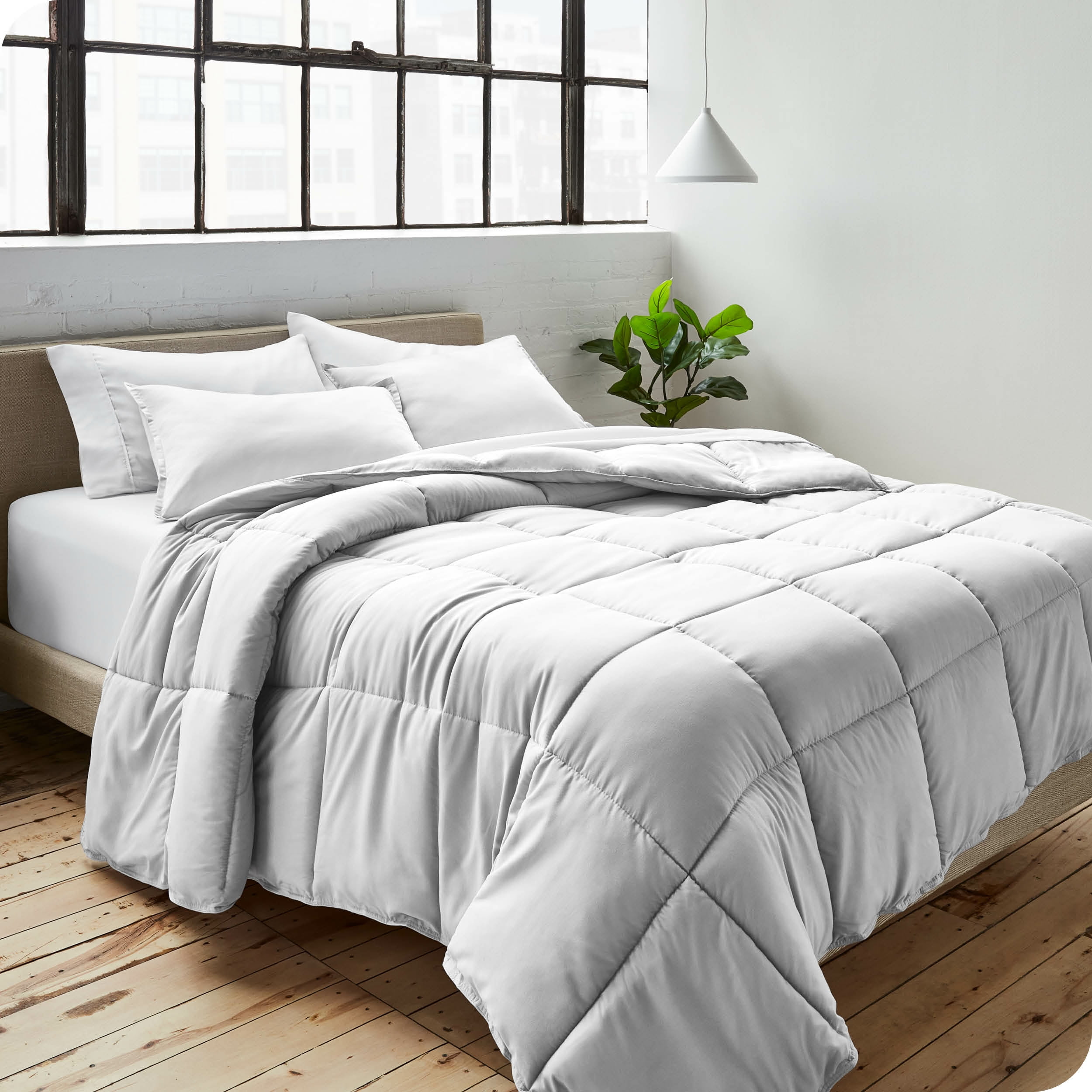 Full Cloud Grey Down Alternative Microfiber Comforter Set
